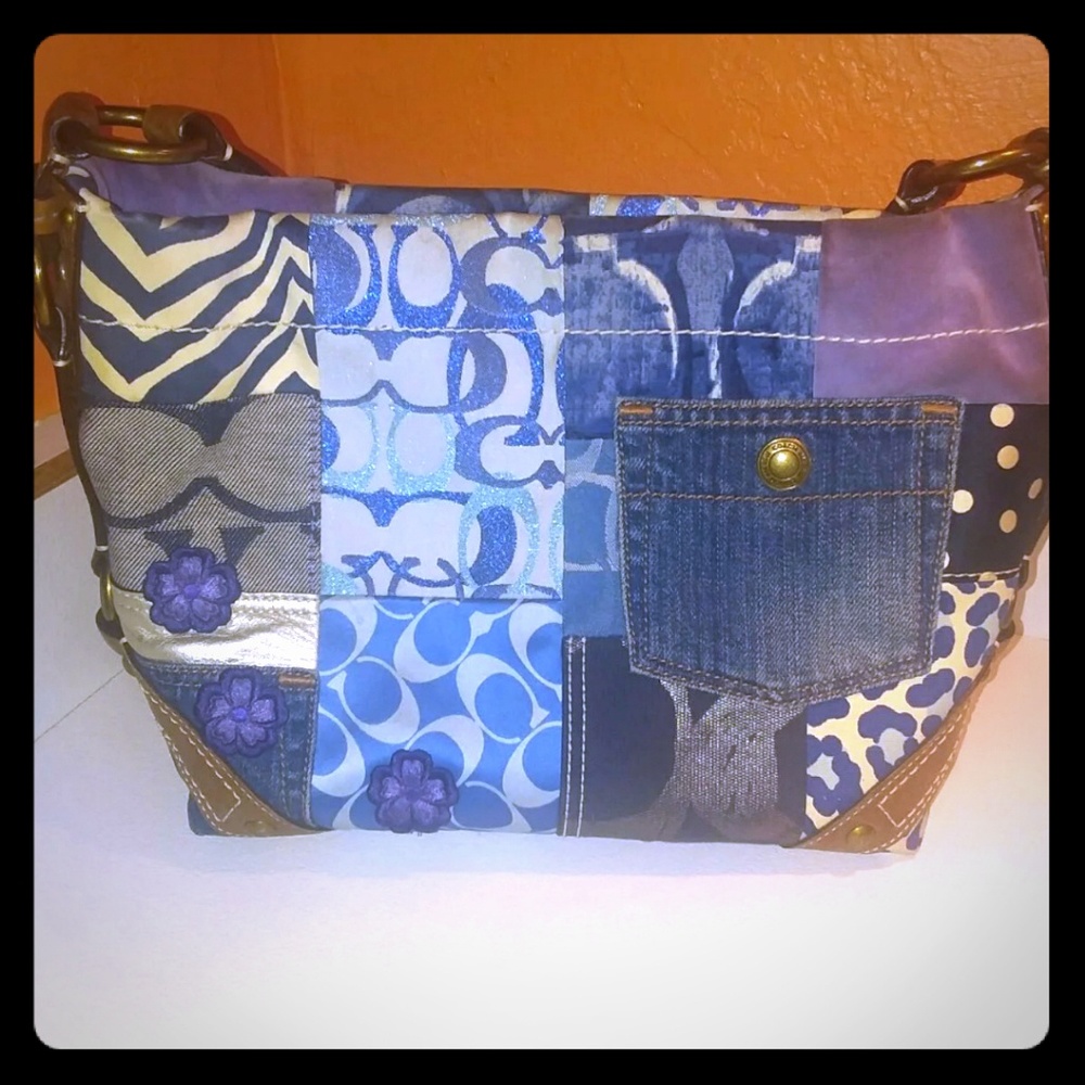 Blue Carly Signature Coach purse